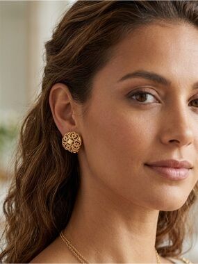 Elegant Gold Filigree Earrings by Avon
